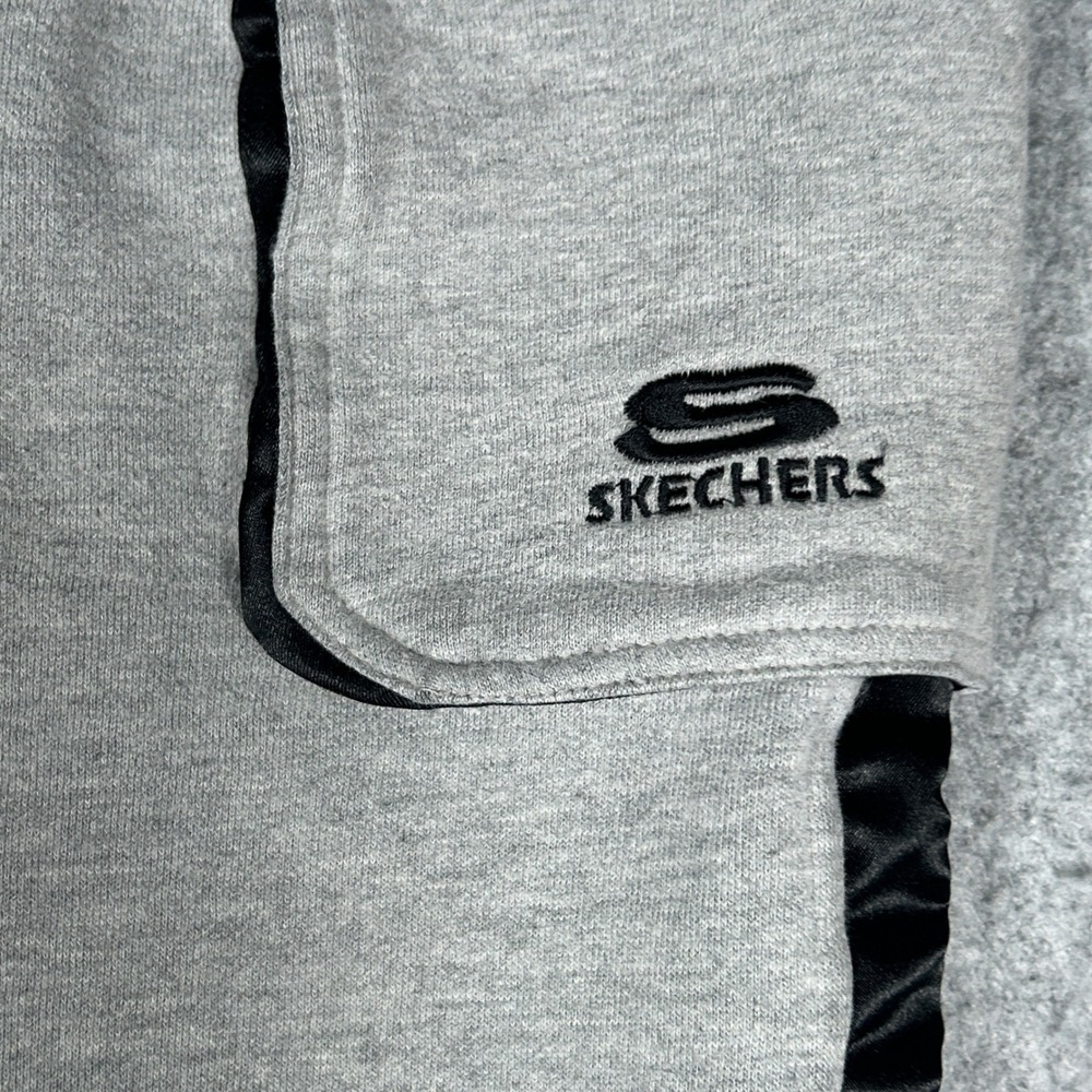 Skechers Sweatpants Womens Large Grey Black Side Stripe Y2K Flare Leg Athleisure - Picture 8 of 16